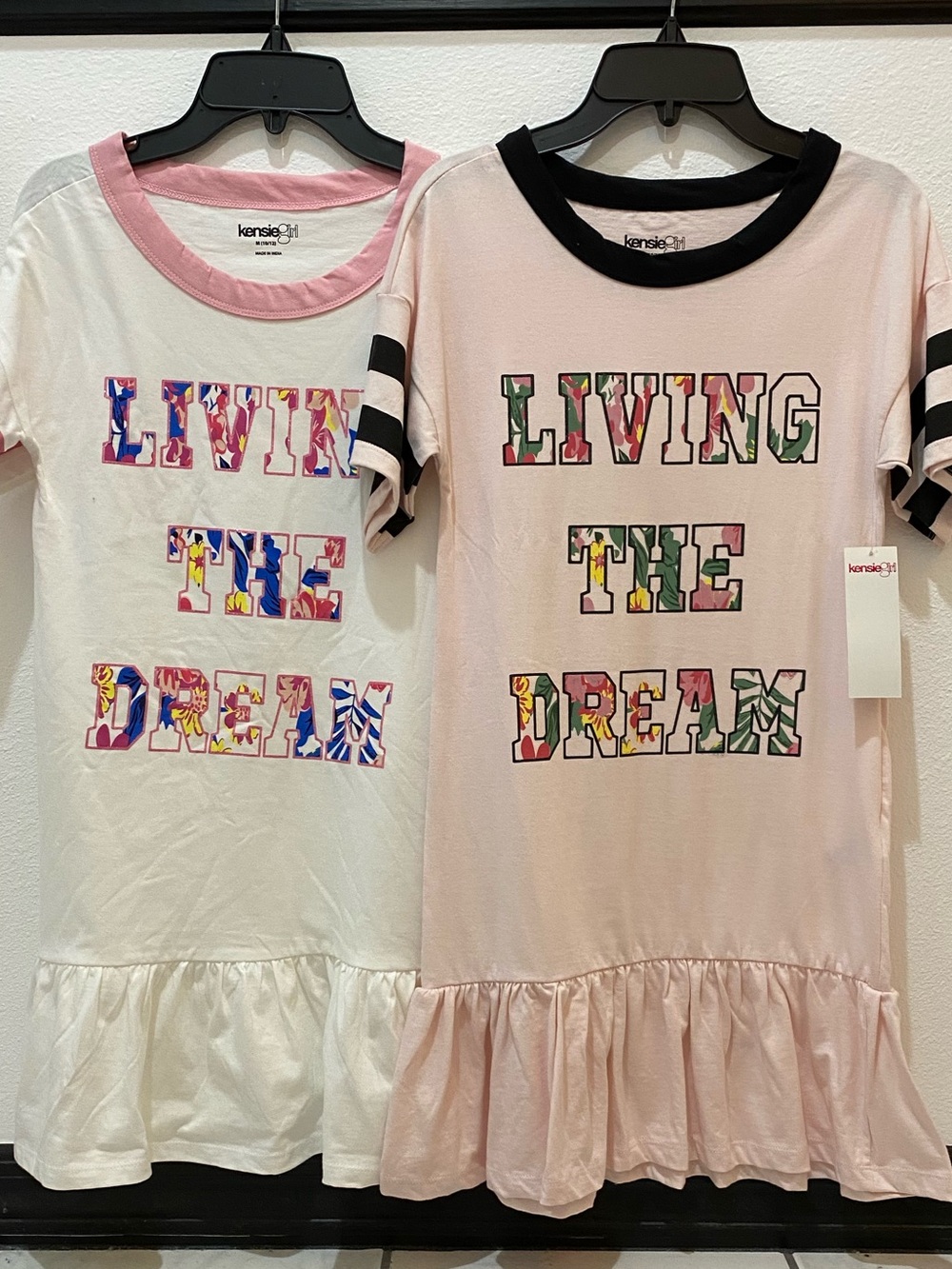🆕kensie girl Girls Varsity Cotton T-Shirt Dress - Set of 2 - Medium 10/12